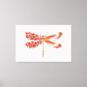 Flower drakonfluga med jewelry sakura canvastryck