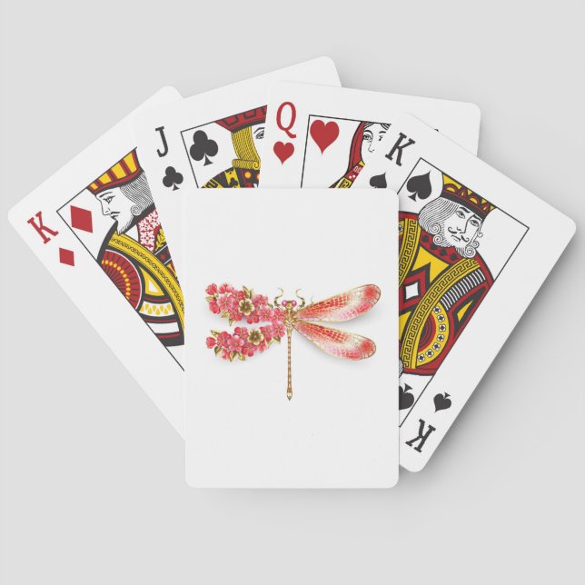 Flower drakonfluga med jewelry sakura casinokort (Baksidan)