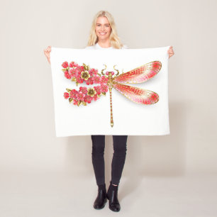 Flower drakonfluga med jewelry sakura fleecefilt