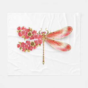 Flower drakonfluga med jewelry sakura fleecefilt