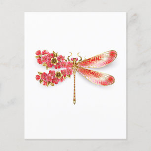 Flower drakonfluga med jewelry sakura flygblad