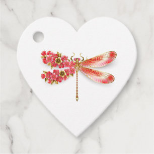 Flower drakonfluga med jewelry sakura gåvor etiketter