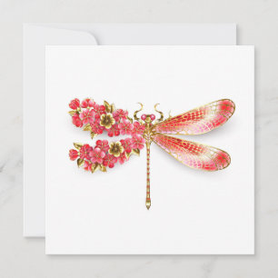 Flower drakonfluga med jewelry sakura kort