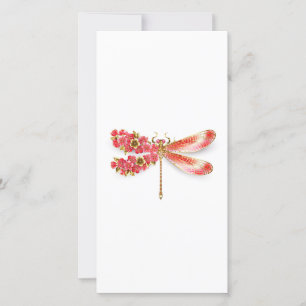 Flower drakonfluga med jewelry sakura kort