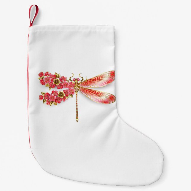 Flower drakonfluga med jewelry sakura liten julstrumpa (Framsidan)