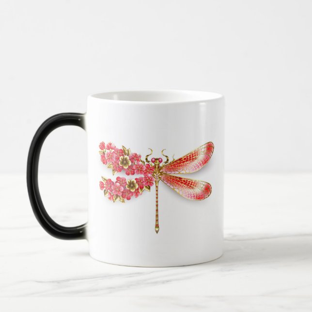 Flower drakonfluga med jewelry sakura magisk mugg (Vänster)