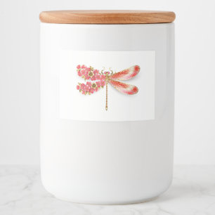 Flower drakonfluga med jewelry sakura mat etiketter