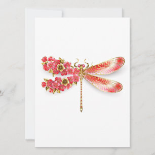 Flower drakonfluga med jewelry sakura meddelande