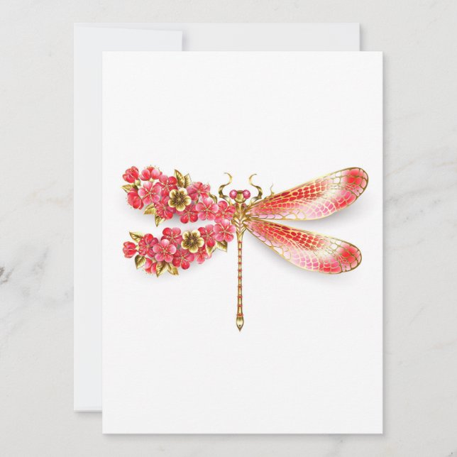 Flower drakonfluga med jewelry sakura meddelande (Framsida)