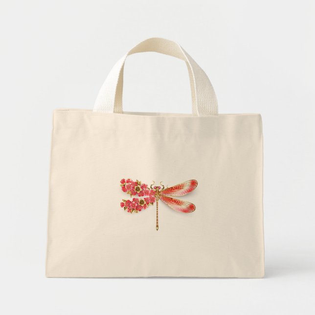 Flower drakonfluga med jewelry sakura mini tygkasse (Framsidan)
