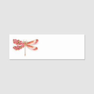 Flower drakonfluga med jewelry sakura namnbricka