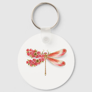 Flower drakonfluga med jewelry sakura nyckelring