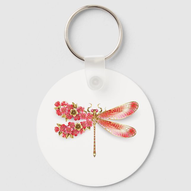 Flower drakonfluga med jewelry sakura nyckelring (Framsida)