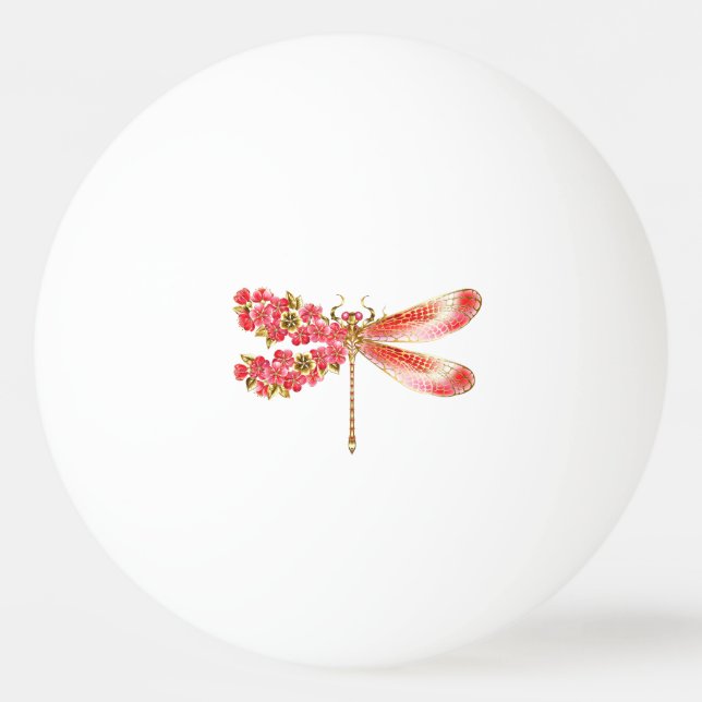 Flower drakonfluga med jewelry sakura pingisboll (Framsidan)