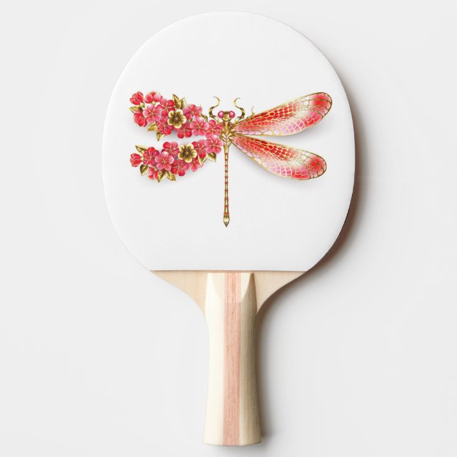 Flower drakonfluga med jewelry sakura pingisracket (Framsidan)
