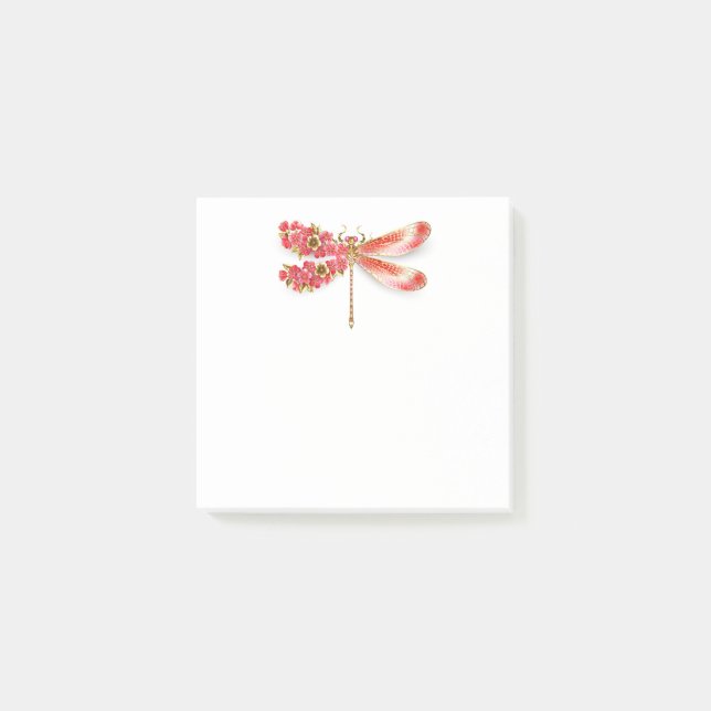 Flower drakonfluga med jewelry sakura post-it block (Framsida)