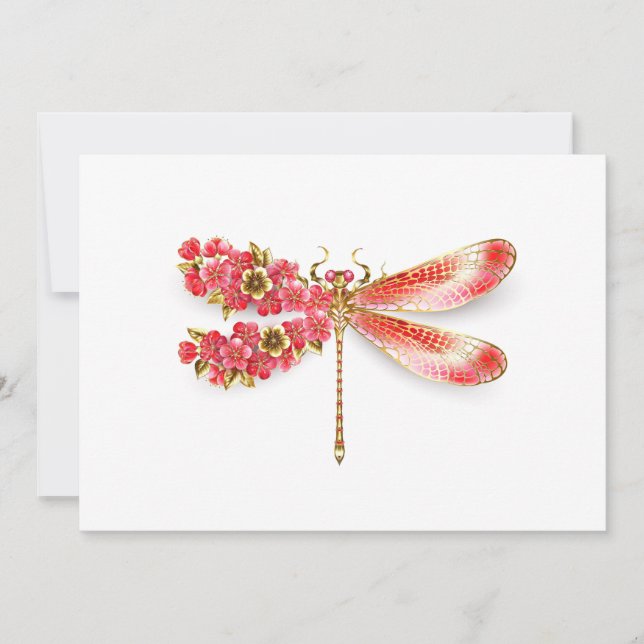 Flower drakonfluga med jewelry sakura spara datumet (Framsida)