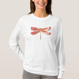 Flower drakonfluga med jewelry sakura t shirt