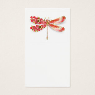 Flower drakonfluga med jewelry sakura visitkort