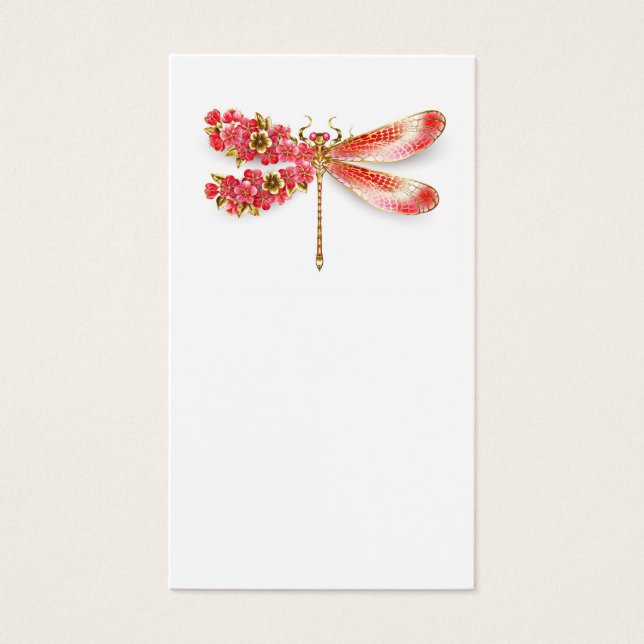 Flower drakonfluga med jewelry sakura visitkort (Framsidan)