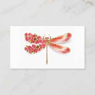 Flower drakonfluga med jewelry sakura visitkort