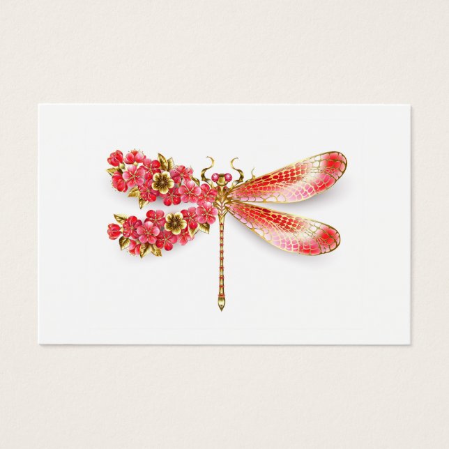 Flower drakonfluga med jewelry sakura visitkort (Framsida)