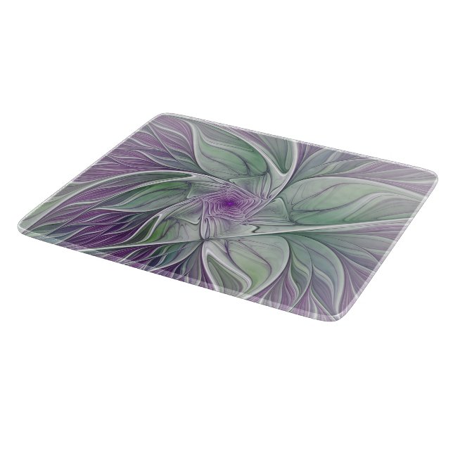 Flower Dream, Abstrakt Lila Grönt Fractal Art (Hörn)