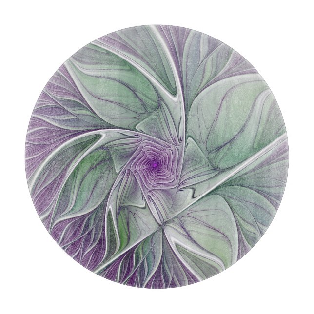 Flower Dream, Abstrakt Lila Grönt Fractal Art (Framsidan)