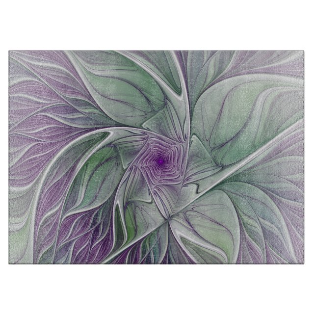 Flower Dream, Abstrakt Lila Grönt Fractal Art (Framsidan)