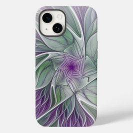 Flower Dream, Abstrakt Lila Grönt Fractal Art