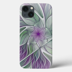 Flower Dream, Abstrakt Lila Grönt Fractal Art