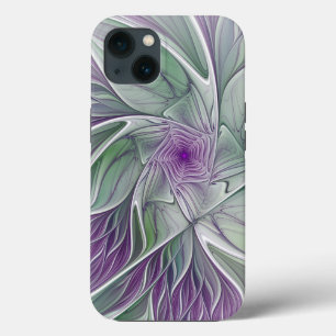 Flower Dream, Abstrakt Lila Grönt Fractal Art