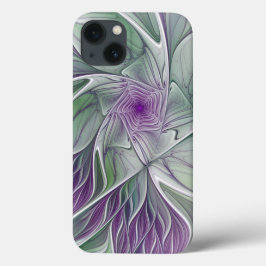 Flower Dream, Abstrakt Lila Grönt Fractal Art
