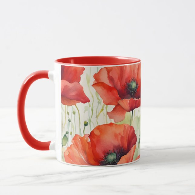 Flower Dream - Poppy Mönster Mugg (Vänster)