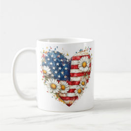 Flower eart American flagga mugg