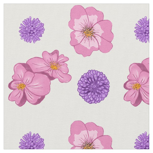 Flower Fabric and Crawing Mönster Tyg (Närbild)