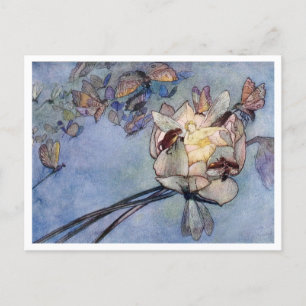 Flower Fairy and Butterflies by Warwick Goble Post Vykort
