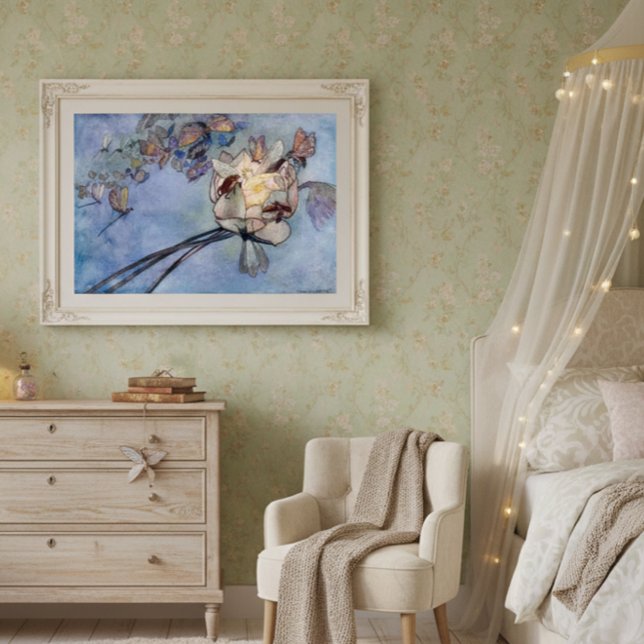 Flower Fairy and Butterflies by Warwick Goble Poster (Skapare uppladdad)