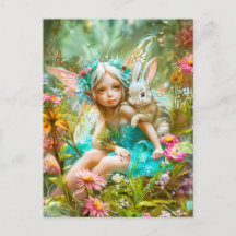 Flower Fairy and Gentle Rabbit