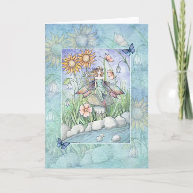 Flower Fairy Art Card, Notecard by Molly ison Harr Kort (Framsida)