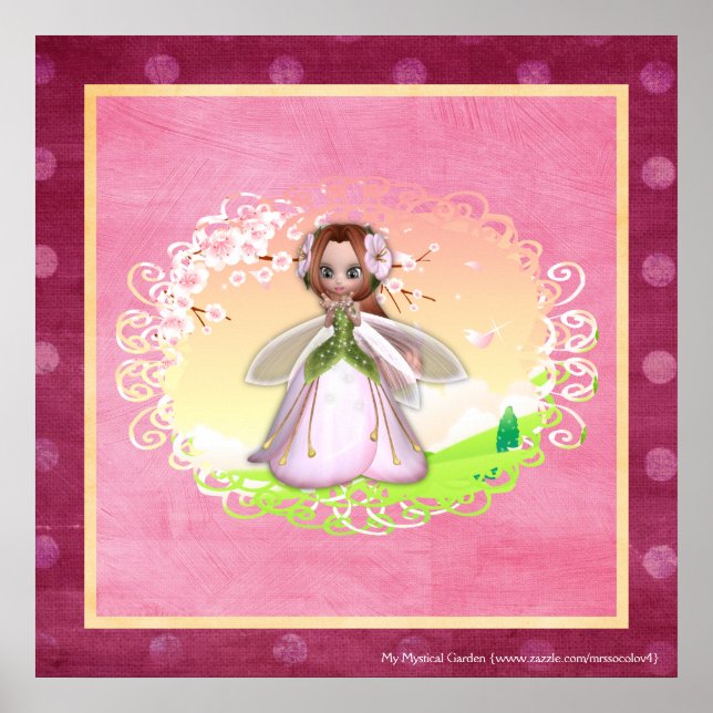 Flower Fairy Design 3 Poster Skriv ut (Framsidan)