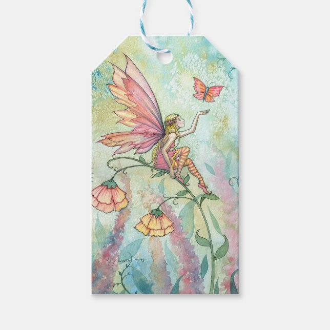 Flower Fairy Fantasy Art Gift-Märkre Presentetikett (Framsidan)