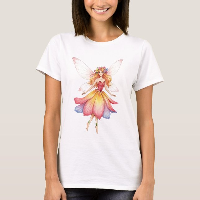 Flower Fairy Fantasy Magic Stil T-Shirt (Framsida)