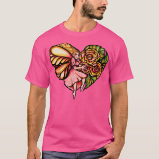 Flower Fairy Garden Heart T Shirt