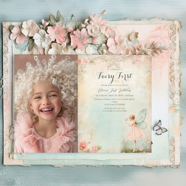 Flower Fairy Girl Birthday Bjud Inbjudningar (Skapare uppladdad)