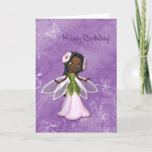 Flower Fairy Grattis på födelsedagen Kort