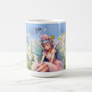 Flower Fairy in Rosa Dress Mugg