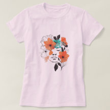 Flower Fairy Line art teckning Woman Tshirt