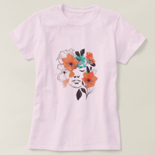 Flower Fairy Line art teckning Woman Tshirt T Shirt