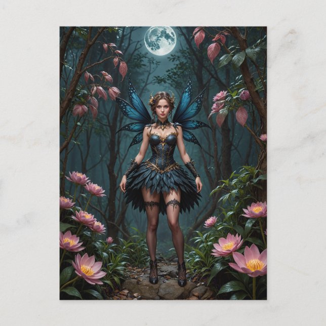 Flower Fairy på helmånskväll Vykort (Framsida)